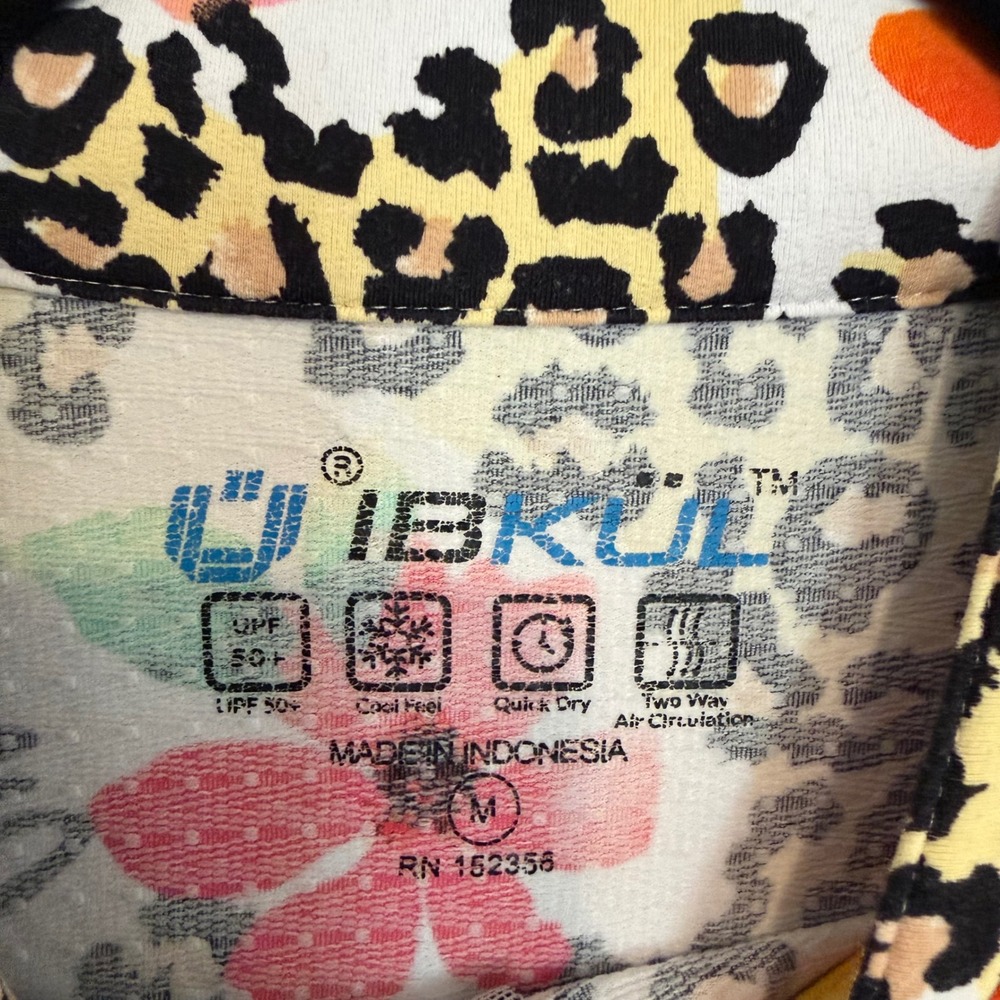 Ibkul Eva Mock neck quarter zip top M UPF 50+ animal print golf performance - Picture 4 of 7